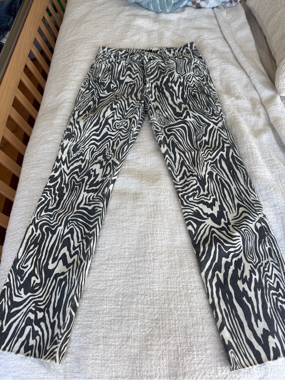Mother high waisted slim Black & White Zebra Print Women’s Jeans